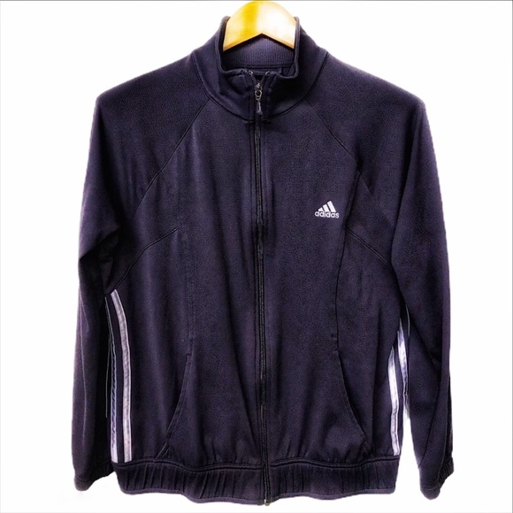 Classic Dark Purple Adidas Track Jacket - Picture 1 of 4